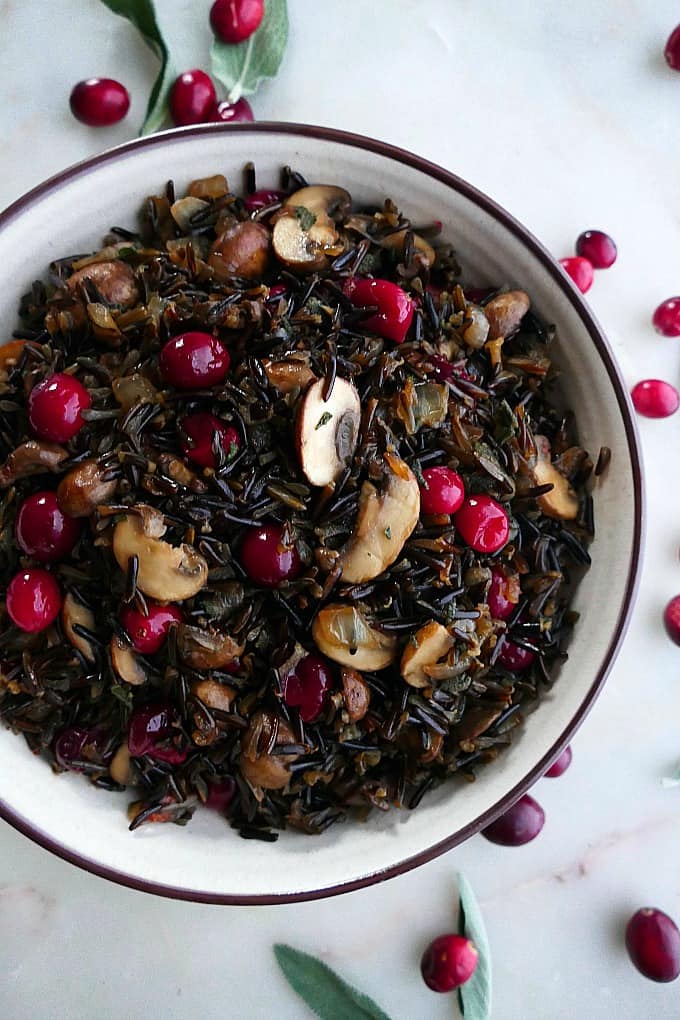 Vegan Mushroom and Cranberry Wild Rice Pilaf It's a Veg World After All®