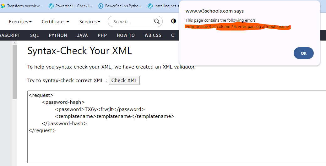 update complex passwords via XML API with CDATA itsecworks