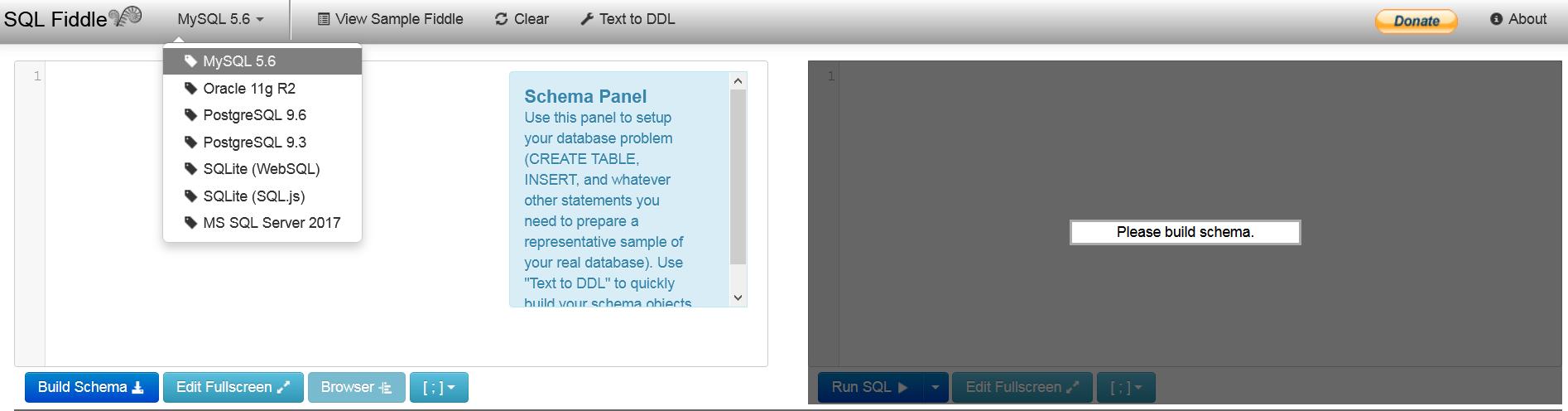 Trang web test code Sql Server vs MySql Online