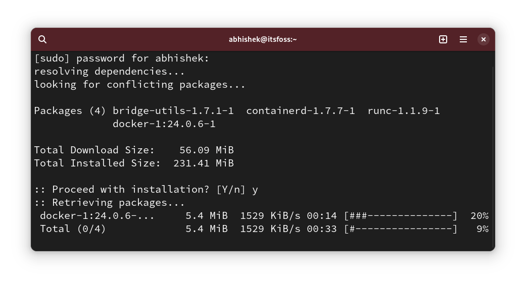 Install Docker on Arch Linux AJITBALA