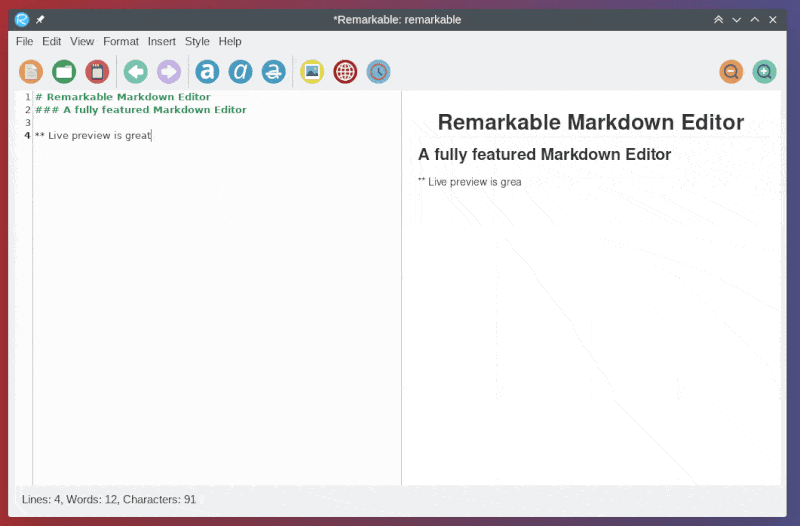 Remarkable A Tiny Github Flavored Markdown Editor For Linux