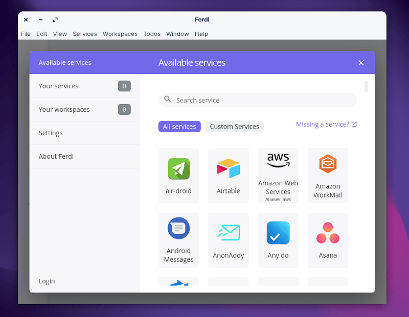 Ferdi A Free & OpenSource Alternative to Franz & Rambox