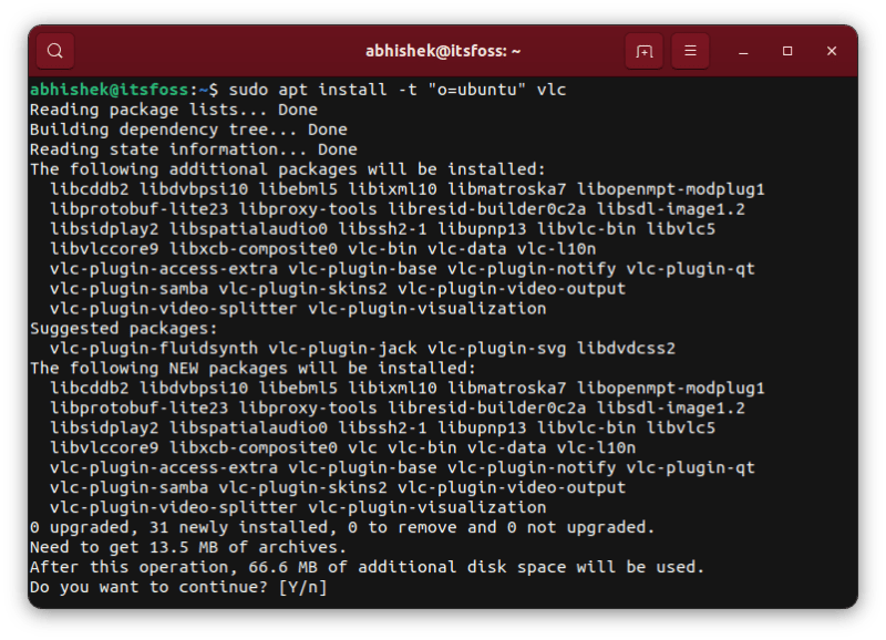 Install Specific Package Version With Apt Command in Ubuntu
