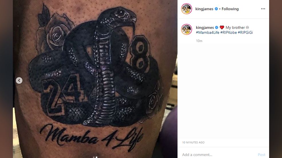 Lebron James Gets Kobe Bryant Black Mamba Tattoo - Game 7 554_x_986_jpg