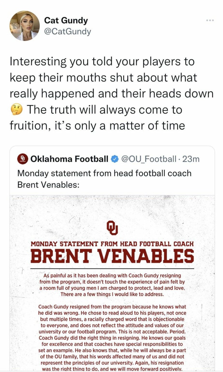 Cale Gundy’s Daughter Exposes Truth About His Oklahoma Exit Game 7