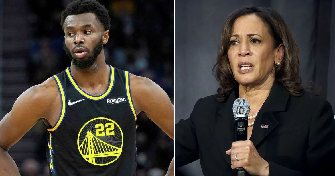 Andrew Wiggins Can’t Stop Checking Out Kamala Harris (Video) Game 7