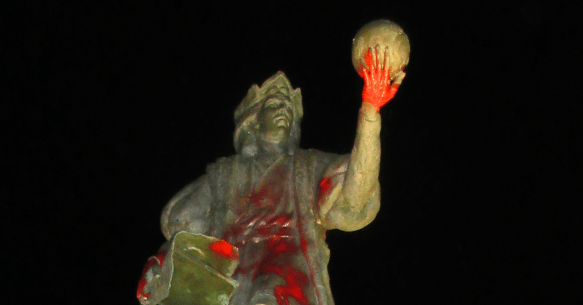 Mishawaka, IN Columbus Statue Painted Red It's Going Down