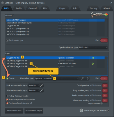 How to Setup a MIDI Controller in FL Studio (Transport Buttons