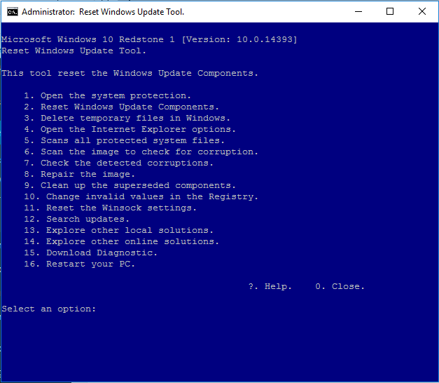 I need to download Windows Update Reset Tool
