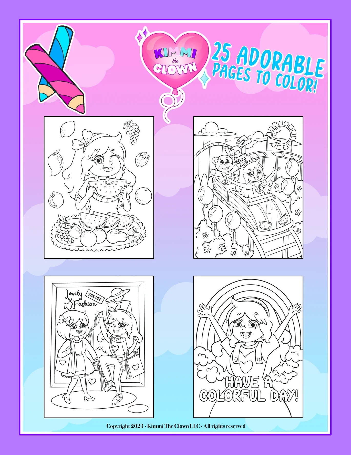 KIMMI THE CLOWN??? COLORING BOOK VOL. 2 Kimmi The Clown