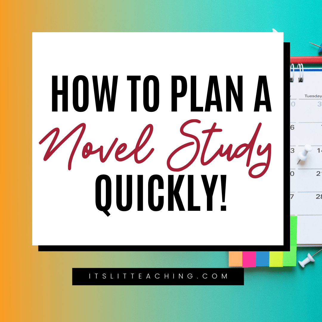 How to Plan a Novel Study QUICKLY It's Lit Teaching