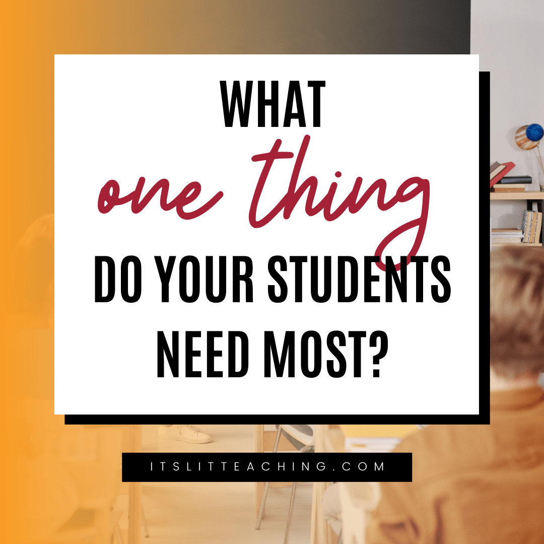 What One Thing Do Your Students Need the Most? It's Lit Teaching