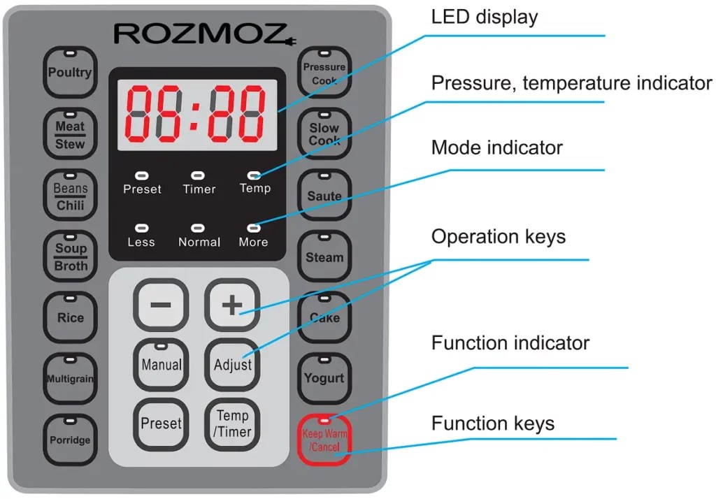 ROZMOZ YS60G Electric Pressure Cooker Manual ItsManual