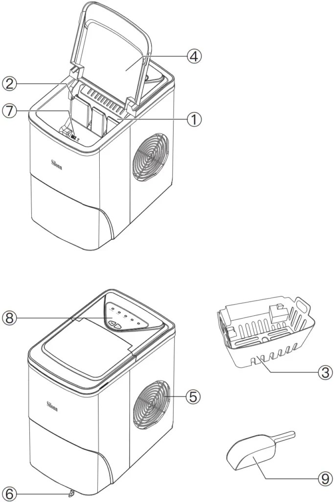 Silonn SLIM01G1 Portable Automatic Ice Maker Manual - ItsManual