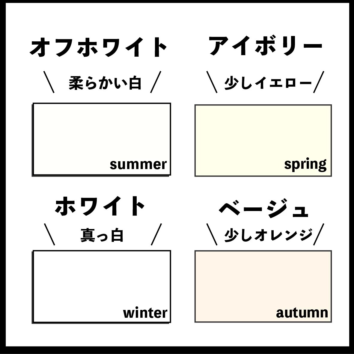 パーソナルカラー別【4シーズンの得意な白】 u2013 私のスタイル探し