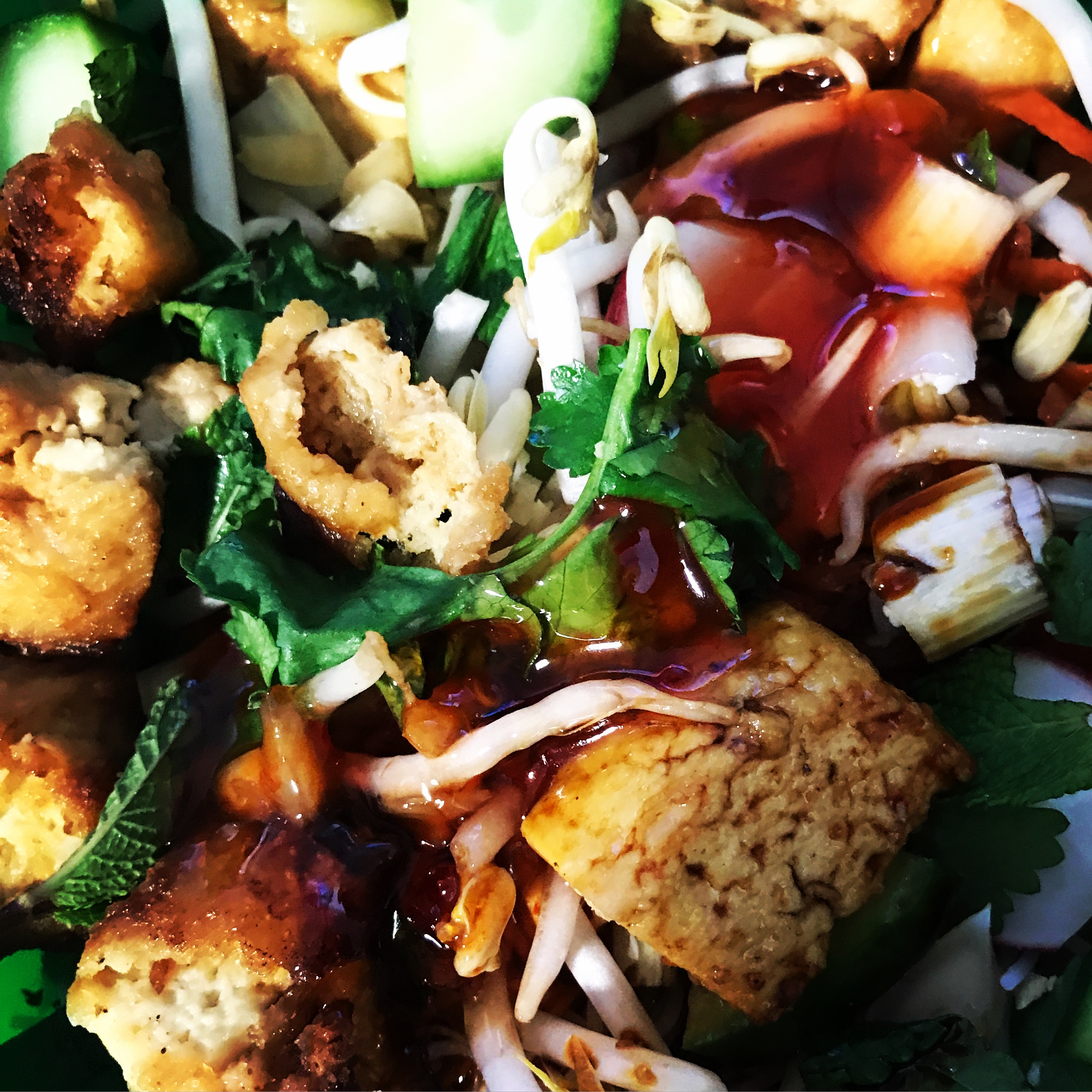 South East Asian inspired tofu noodle salad (Vegan, Gluten Free) It's