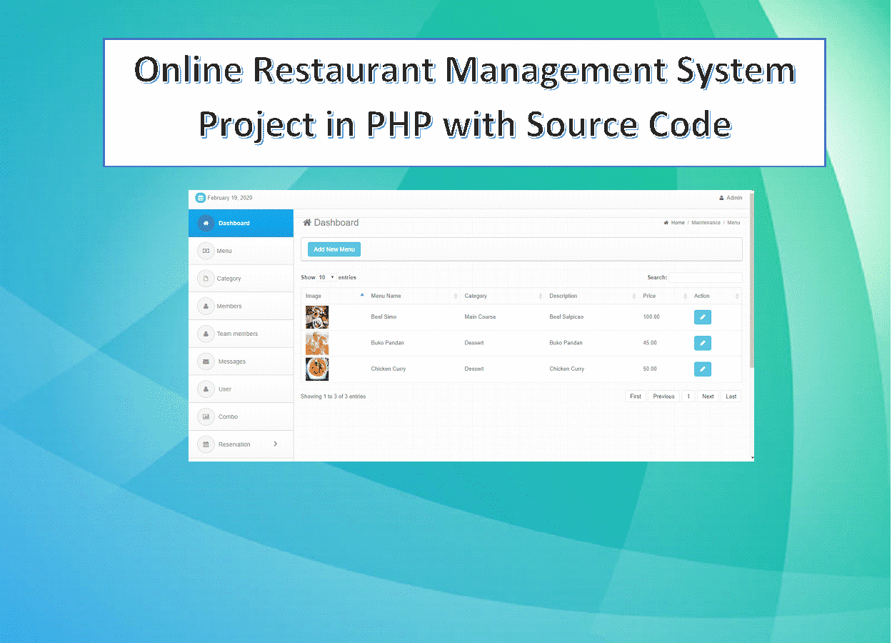 Online Restaurant Management System Project in Php with Source Code