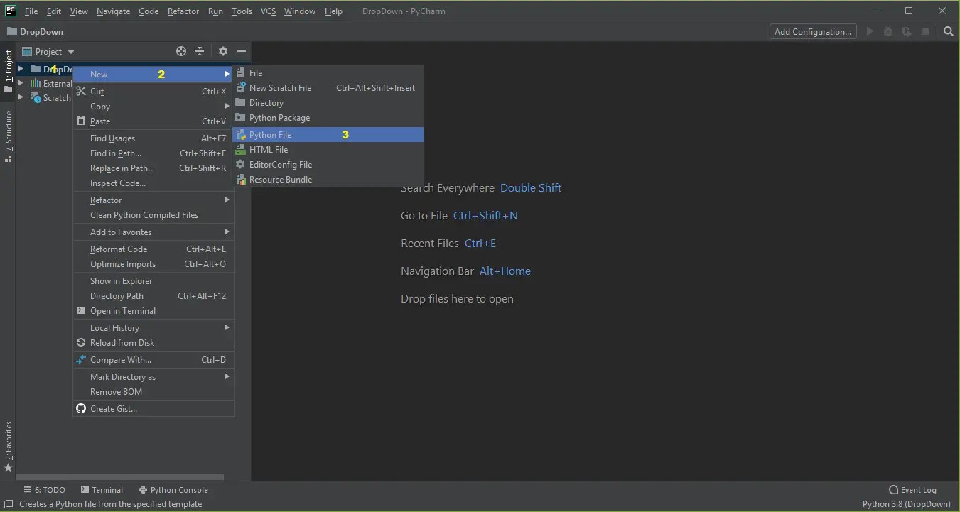 Drop Down List in Python with Source Code