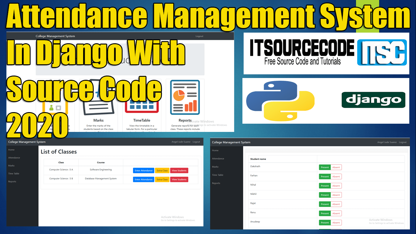 Attendance Management System Django With Source Code 2020