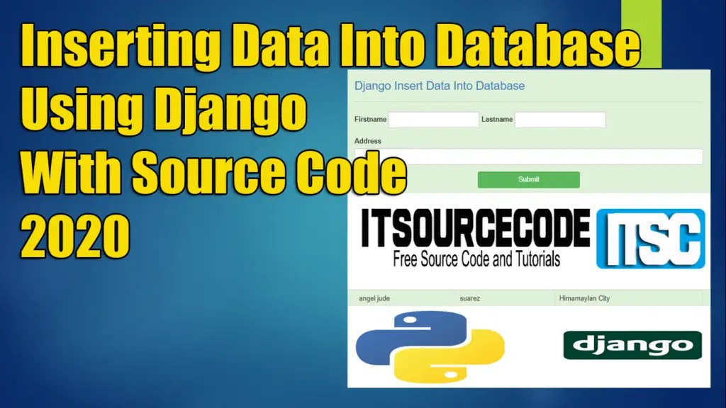 Django Insert Data Into Database With Source Code