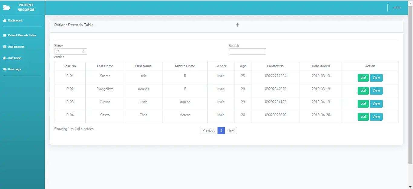 Patient Record Management System In CodeIgniter Source Code