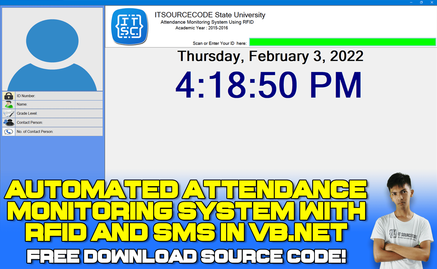 Attendance Monitoring System w/ RFID & SMS in w/ Source Code