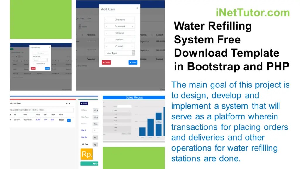 Water Refilling System Free Download Template in Bootstrap and PHP