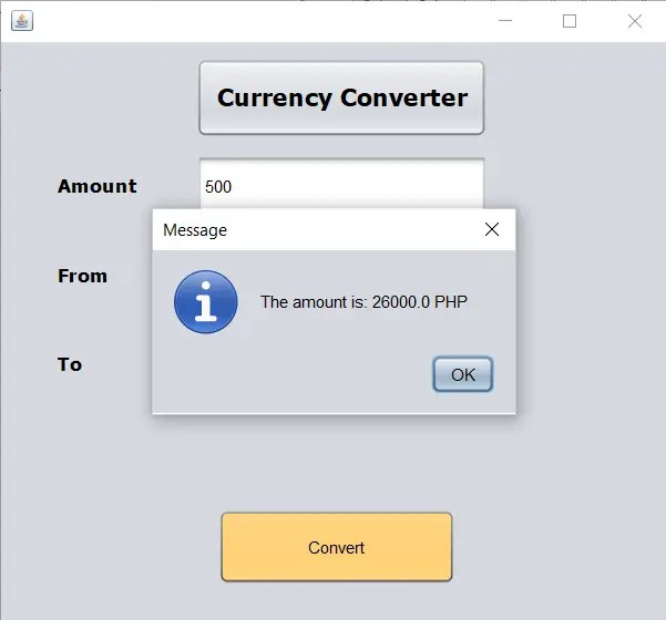 Currency Converter Project in Java with Source Code