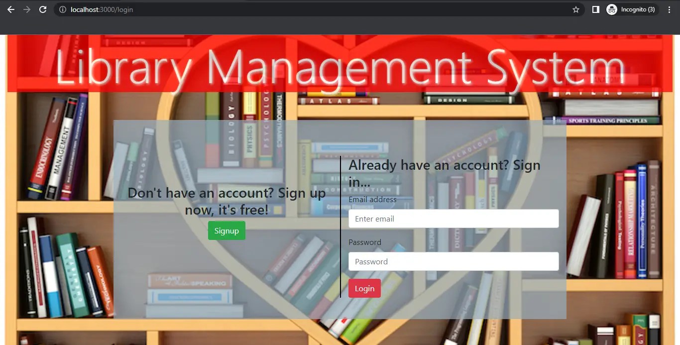 Library Management System Project in NodeJS with Source Code 2022