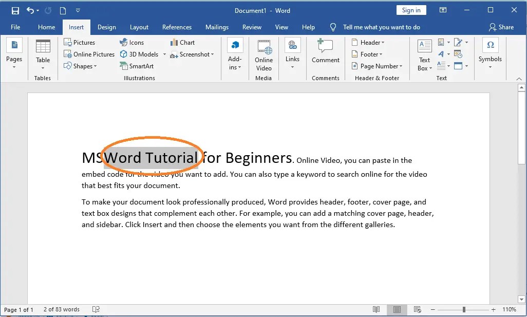 How to Select Text in MS Word Select Text in MS Word