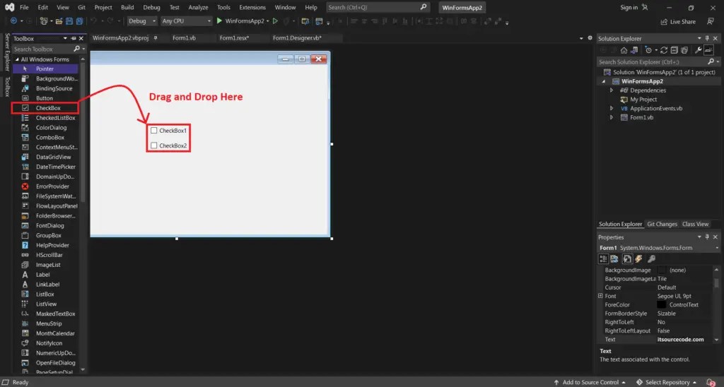 CheckBox Control in Properties, Methods and Events