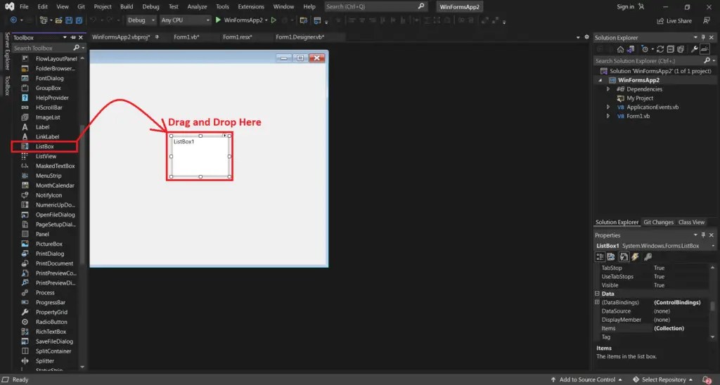 ListView Control in Properties, Methods and Events