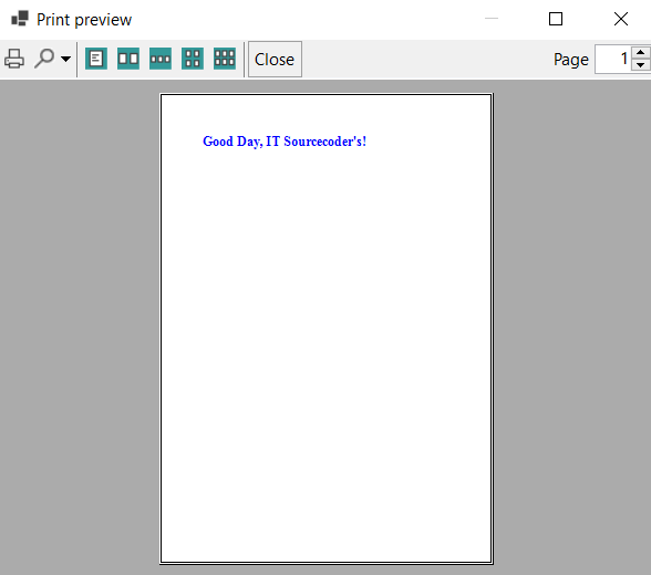 Print Dialog Box in Properties, Methods and Events