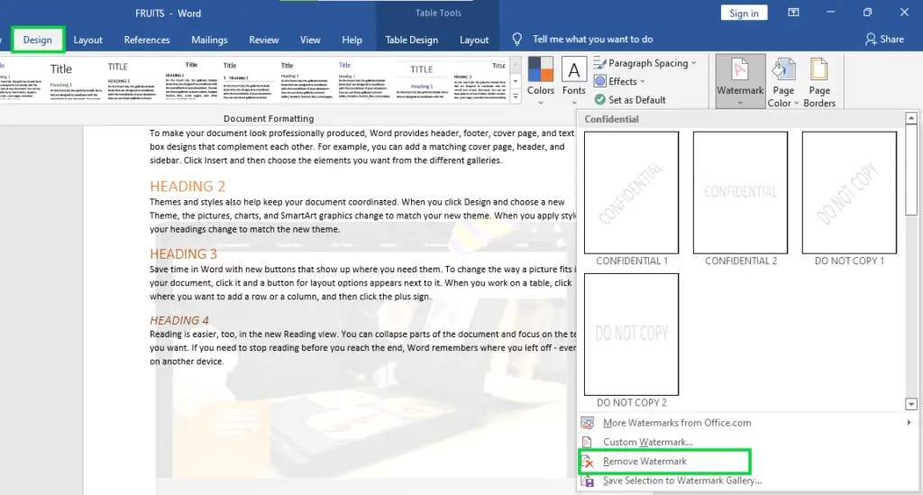 How To Set Watermark In Word