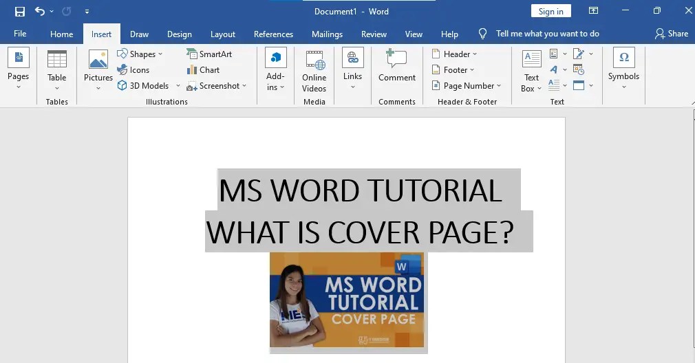 What Is Cover Page In MS Word? Explain Here