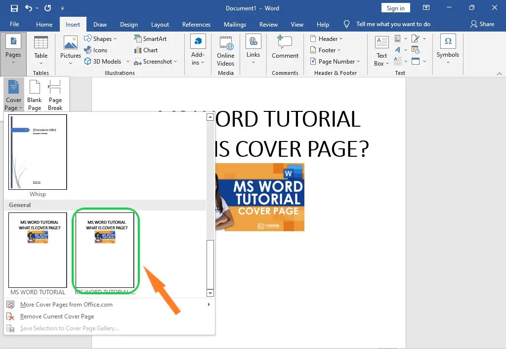 What Is Cover Page In MS Word? Explain Here