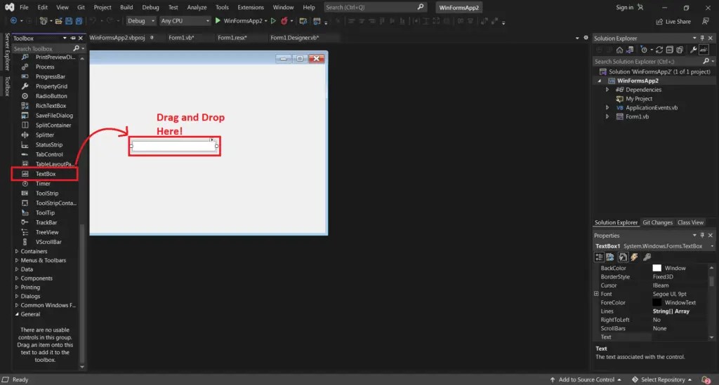 TextBox Control in Properties, Method and Events