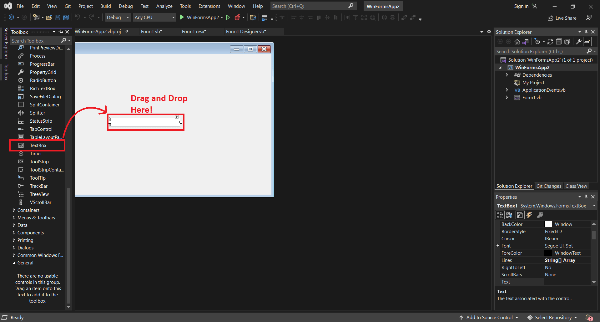 TextBox Control in Properties, Method and Events