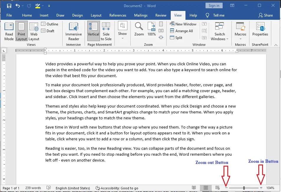 How To Zoom In and Zoom Out In MS Word