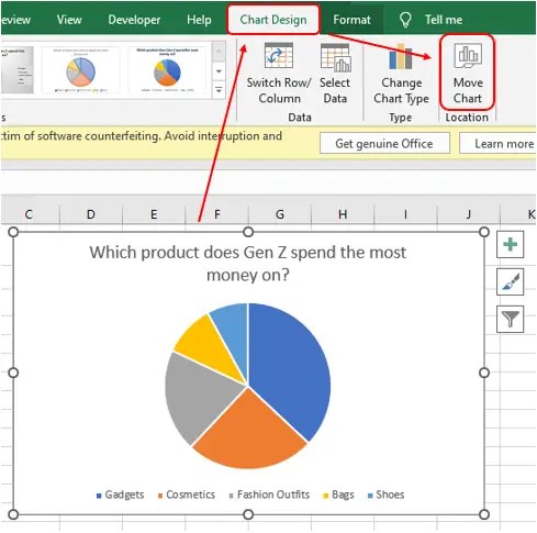 How To Move A Chart In Excel To A Chart Sheet