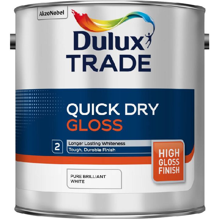 Dulux Trade Quick Dry Gloss Brilliant White 1L Plane & Simple