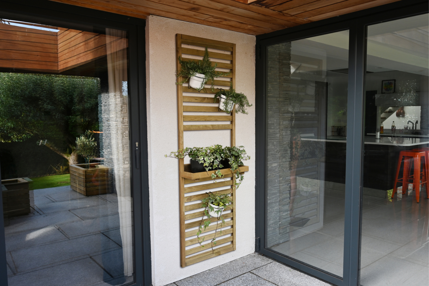 Slatted Wall Planter 1 Shelf FSC® certified (Home Delivery) Plane