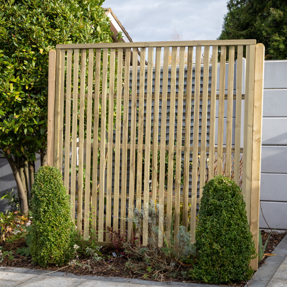 1.8m x 1.8m Pressure Treated Vertical Slatted Screen Pack of 5 FSC