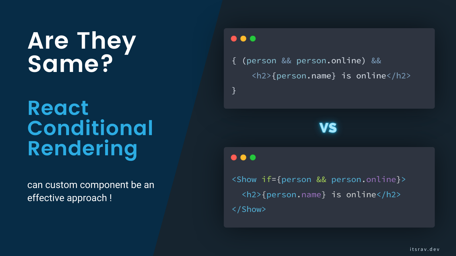 React Conditional Rendering can custom component replace inline