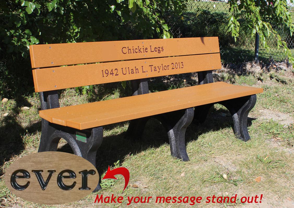 Personalized Bench Package Deluxe Park, Engraved ColorFill