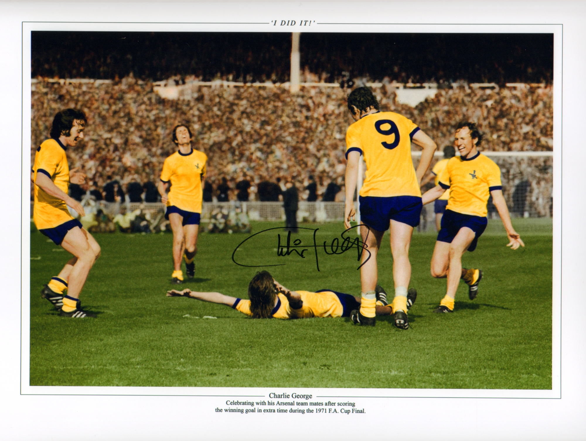 Signed Charlie Arsenal 1971 FA Cup Final Photo