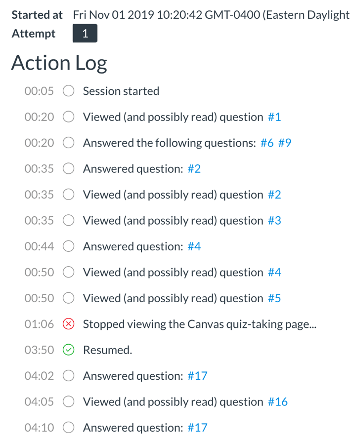 Canvas Quiz Log Auditing - - IT Service Desk
