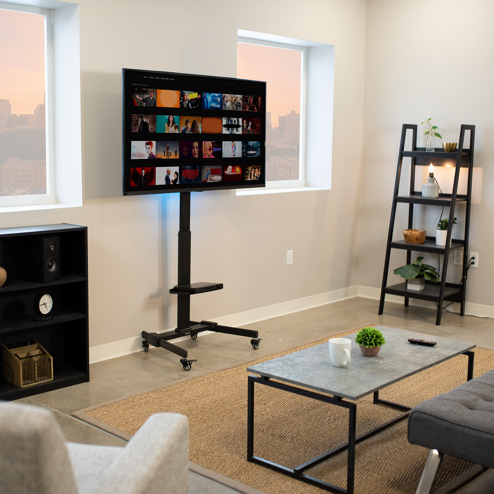VIVO Mobile TV Cart for 32" to 55" LCD LED Plasma Flat Panel Stand w