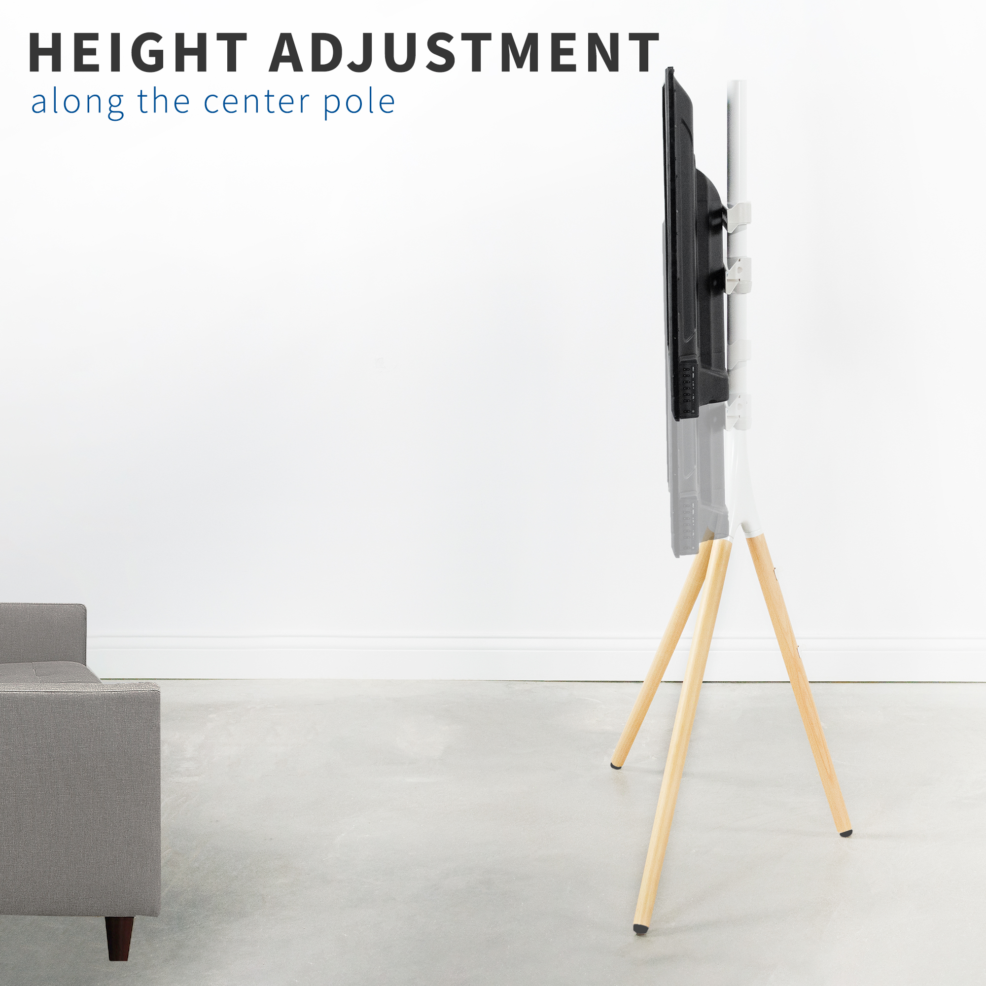 VIVO White Artistic Easel 45" to 65" Screen TV Tripod Adjustable Floor Stand eBay