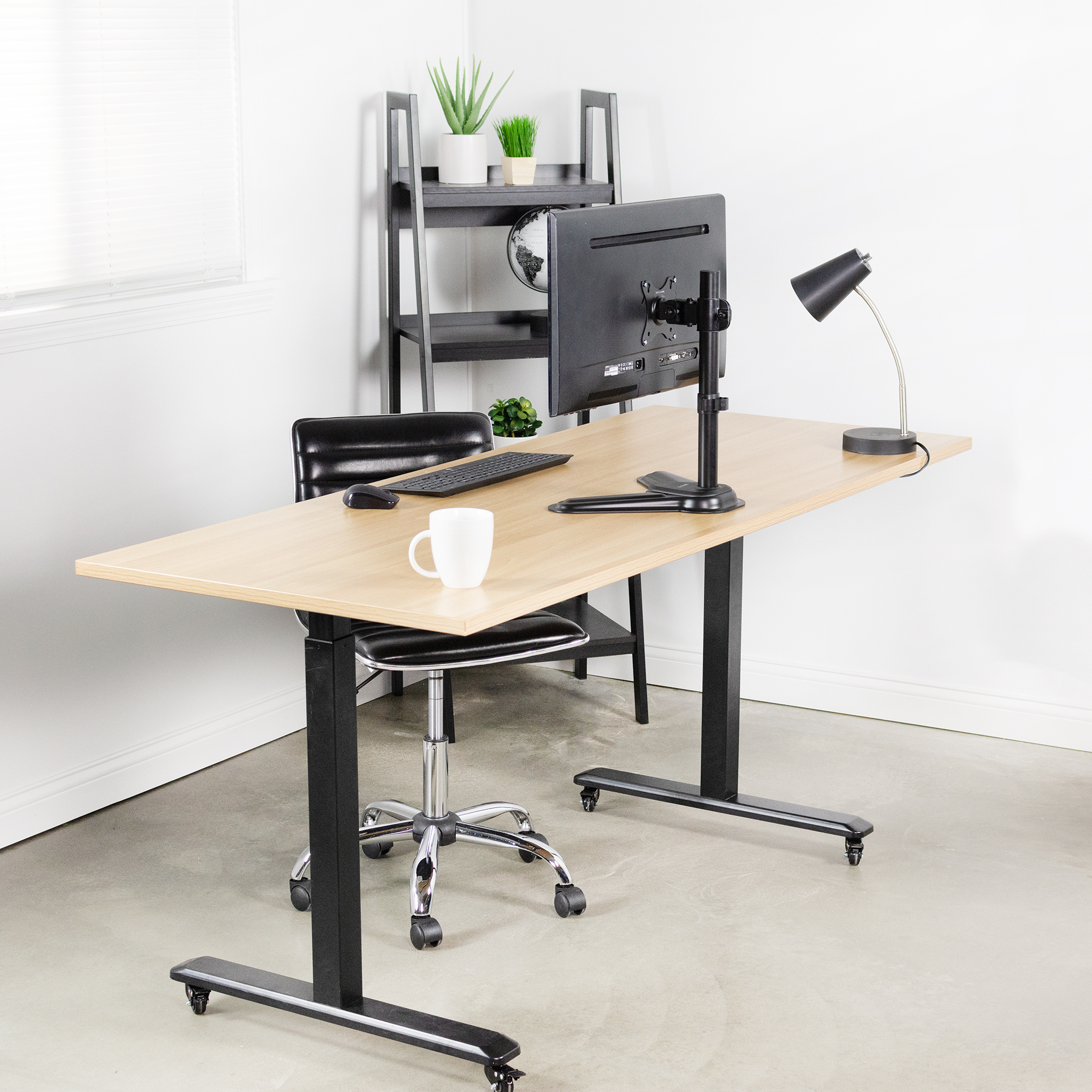 Adjustable Monitor Stand For Desk Single LCD Monitor Mount Fully Adjustable Desk Stand For 1 Screen 17